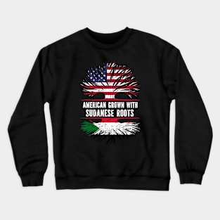 American Grown with Sudanese Roots USA Flag Crewneck Sweatshirt